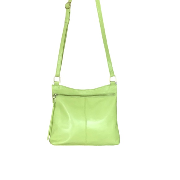 Hobo Leather Cambel Crossbody Handbag Celery Green - Picture 6 of 8